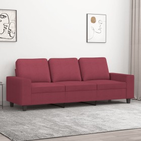 Three-seater red fabric sofa, 180 cm by , Sofas - Ref: Foro24-359405, Price: 317,03 €, Discount: %