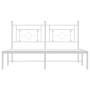 Estructura de cama con cabecero metal blanca 160x200 cm de , Camas y somieres - Ref: Foro24-374391, Precio: 98,83 €, Descuent...