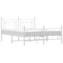 Estructura cama metal con cabecero y estribo blanco 150x200 cm de , Camas y somieres - Ref: Foro24-374408, Precio: 118,35 €, ...