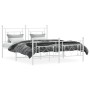 Estructura cama metal con cabecero y estribo blanco 150x200 cm de , Camas y somieres - Ref: Foro24-374408, Precio: 118,35 €, ...