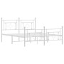 Metal bed frame with headboard and white footboard 150x200 cm by , Beds and slatted bases - Ref: Foro24-374408, Price: 118,24...