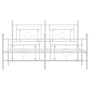 Estructura cama metal con cabecero y estribo blanco 150x200 cm de , Camas y somieres - Ref: Foro24-374408, Precio: 118,35 €, ...