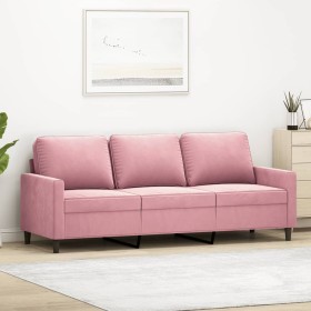 3-seater pink velvet sofa 180 cm by , Sofas - Ref: Foro24-359212, Price: 297,12 €, Discount: %