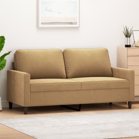 2-Sitzer-Sofa aus braunem Samt 140 cm von , Sofas - Ref: Foro24-359206, Preis: 235,99 €, Rabatt: %