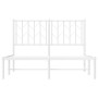 Metal bed frame with white headboard 120x190 cm by , Beds and slatted bases - Ref: Foro24-374483, Price: 89,37 €, Discount: %