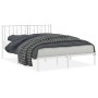 Metal bed frame with white headboard 150x200 cm by , Beds and slatted bases - Ref: Foro24-374488, Price: 100,48 €, Discount: %