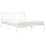 Metal bed frame with white headboard 150x200 cm by , Beds and slatted bases - Ref: Foro24-374488, Price: 100,48 €, Discount: %