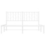 Metal bed frame with white headboard 150x200 cm by , Beds and slatted bases - Ref: Foro24-374488, Price: 100,48 €, Discount: %