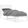 Estructura de cama de metal con cabecero blanco 75x190 cm de , Camas y somieres - Ref: Foro24-374476, Precio: 58,02 €, Descue...