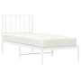 Estructura de cama de metal con cabecero blanco 75x190 cm de , Camas y somieres - Ref: Foro24-374476, Precio: 58,02 €, Descue...