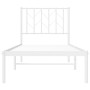 Estructura de cama de metal con cabecero blanco 75x190 cm de , Camas y somieres - Ref: Foro24-374476, Precio: 58,02 €, Descue...