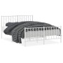 Metal bed frame with headboard and footboard white 140x190 cm by , Beds and slatted bases - Ref: Foro24-374504, Price: 100,99...