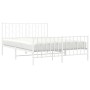 Metal bed frame with headboard and footboard white 140x190 cm by , Beds and slatted bases - Ref: Foro24-374504, Price: 100,99...