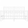 Metal bed frame with headboard and footboard white 140x190 cm by , Beds and slatted bases - Ref: Foro24-374504, Price: 106,63...