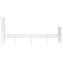 Estructura cama metal cabecero y pie de cama blanco 140x190 cm de , Camas y somieres - Ref: Foro24-374504, Precio: 106,63 €, ...