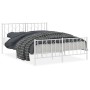 Estructura cama metal con cabecero y estribo blanco 150x200 cm de , Camas y somieres - Ref: Foro24-374506, Precio: 102,99 €, ...