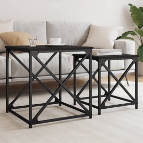 Stackable coffee tables, 2 pieces, engineered wood, black by , Coffee table - Ref: Foro24-838943, Price: 43,34 €, Discount: %