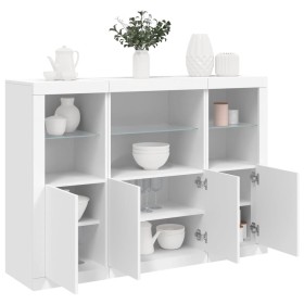 Display cabinets with LED lights, 3 pieces, engineered wood, white. by , Sideboards - Ref: Foro24-3209107, Price: 247,03 €, D...