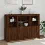 Sideboard with LED light, 3 pieces, engineered wood, brown oak. by , Sideboards - Ref: Foro24-3209113, Price: 221,99 €, Disco...