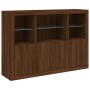 Sideboard with LED light, 3 pieces, engineered wood, brown oak. by , Sideboards - Ref: Foro24-3209113, Price: 221,99 €, Disco...