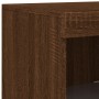 Sideboard with LED light, 3 pieces, engineered wood, brown oak. by , Sideboards - Ref: Foro24-3209113, Price: 221,99 €, Disco...