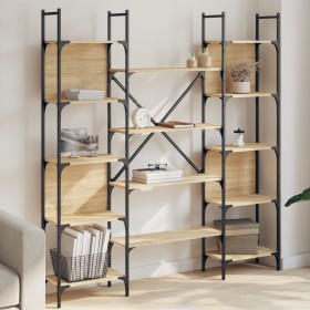 Engineered wood oak Sonoma bookshelf 155.5x24x166.5 cm by , Bookcases and shelves - Ref: Foro24-838859, Price: 95,99 €, Disco...