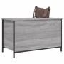 Banco de almacenaje madera ingeniería gris Sonoma 80x42,5x50 cm de , Bancos para recibidores y almacenamiento - Ref: Foro24-8...