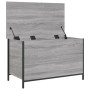 Banco de almacenaje madera ingeniería gris Sonoma 80x42,5x50 cm de , Bancos para recibidores y almacenamiento - Ref: Foro24-8...