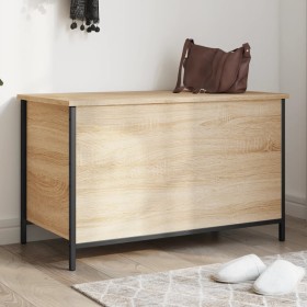 Storage bench made of Sonoma oak wood, 80x42.5x50 cm. by , Benches for halls and storage - Ref: Foro24-839014, Price: 76,99 €...