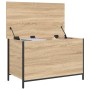 Banco almacenaje madera ingeniería roble Sonoma 80x42,5x50 cm de , Bancos para recibidores y almacenamiento - Ref: Foro24-839...