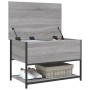 Banco de almacenaje madera ingeniería gris Sonoma 70x42,5x47 cm de , Bancos para recibidores y almacenamiento - Ref: Foro24-8...