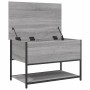 Banco de almacenaje madera ingeniería gris Sonoma 70x42,5x47 cm de , Bancos para recibidores y almacenamiento - Ref: Foro24-8...