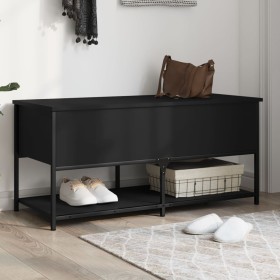 Black engineered wood storage bench 100x42.5x47 cm by , Benches for halls and storage - Ref: Foro24-839023, Price: 77,99 €, D...