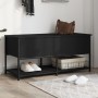 Schwarze Aufbewahrungsbank aus Holzwerkstoff, 100 x 42,5 x 47 cm von , Bänke für Hallen und Lager - Ref: Foro24-839023, Preis...