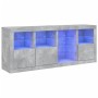 Aparador con luces LED gris hormigón 164x37x67 cm de , Aparadores - Ref: Foro24-3209054, Precio: 210,32 €, Descuento: %