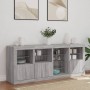 Sideboard with Sonoma grey LED lights 164x37x67 cm by , Sideboards - Ref: Foro24-3209056, Price: 194,99 €, Discount: %