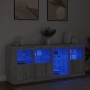 Sideboard with Sonoma grey LED lights 164x37x67 cm by , Sideboards - Ref: Foro24-3209056, Price: 194,99 €, Discount: %