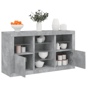 Sideboard with LED lights in concrete gray 123x37x67 cm by , Sideboards - Ref: Foro24-3209082, Price: 152,99 €, Discount: %