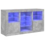 Sideboard with LED lights in concrete gray 123x37x67 cm by , Sideboards - Ref: Foro24-3209082, Price: 161,43 €, Discount: %