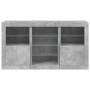 Sideboard with LED lights in concrete gray 123x37x67 cm by , Sideboards - Ref: Foro24-3209082, Price: 161,43 €, Discount: %