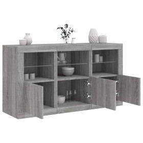 Sonoma graues Sideboard mit LED-Leuchten 123x37x67 cm von , Sideboards - Ref: Foro24-3209063, Preis: 151,77 €, Rabatt: %