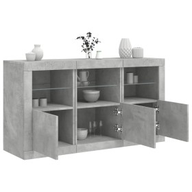 Sideboard with LED lights in concrete gray 123x37x67 cm by , Sideboards - Ref: Foro24-3209061, Price: 142,24 €, Discount: %