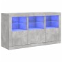 Aparador con luces LED gris hormigón 123x37x67 cm de , Aparadores - Ref: Foro24-3209061, Precio: 156,44 €, Descuento: %