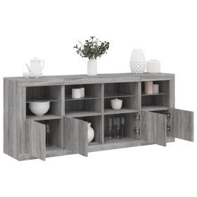 Sideboard with Sonoma gray LED lights 163x37x67 cm by , Sideboards - Ref: Foro24-3209077, Price: 175,81 €, Discount: %