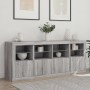 Sideboard with Sonoma gray LED lights 163x37x67 cm by , Sideboards - Ref: Foro24-3209077, Price: 181,57 €, Discount: %