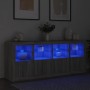 Aparador con luces LED gris Sonoma 163x37x67 cm de , Aparadores - Ref: Foro24-3209077, Precio: 181,57 €, Descuento: %