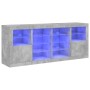 Aparador con luces LED gris hormigón 163x37x67 cm de , Aparadores - Ref: Foro24-3209096, Precio: 177,51 €, Descuento: %