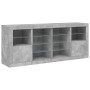 Sideboard with LED lights in concrete gray 163x37x67 cm by , Sideboards - Ref: Foro24-3209096, Price: 177,51 €, Discount: %