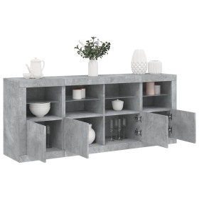 Sideboard mit betongrauen LED-Leuchten 163x37x67 cm von , Sideboards - Ref: Foro24-3209075, Preis: 176,84 €, Rabatt: %