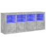 Aparador con luces LED gris hormigón 163x37x67 cm de , Aparadores - Ref: Foro24-3209075, Precio: 176,84 €, Descuento: %